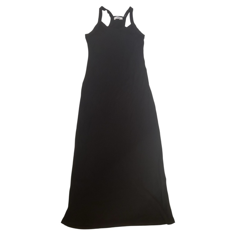 Cherish black racerback spaghetti strap ribbed maxi dress